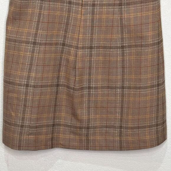 Pendleton Shift Dress Size 10 $198 Brown Plaid Wool Blend Jumper Sleeveless - Picture 7 of 7
